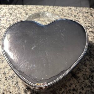 Silver Shoulder Bag with Decorative Stitching